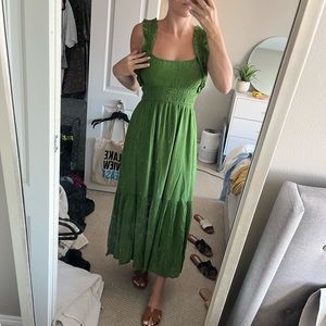 Ruffle Strap Textured Maxi Dress